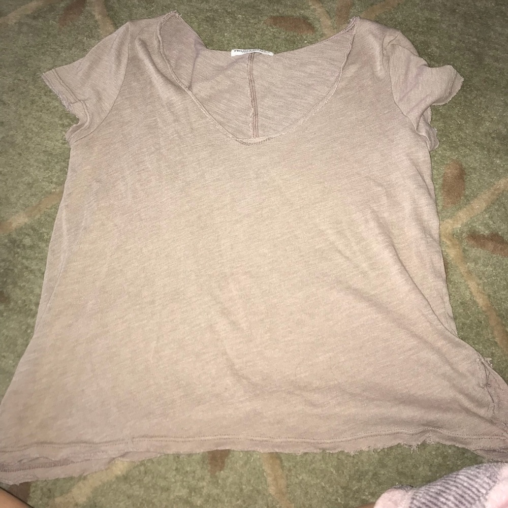 Free people light brown t-shirt